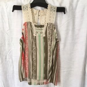 CAbi NWOT camisole with pretty cream lace